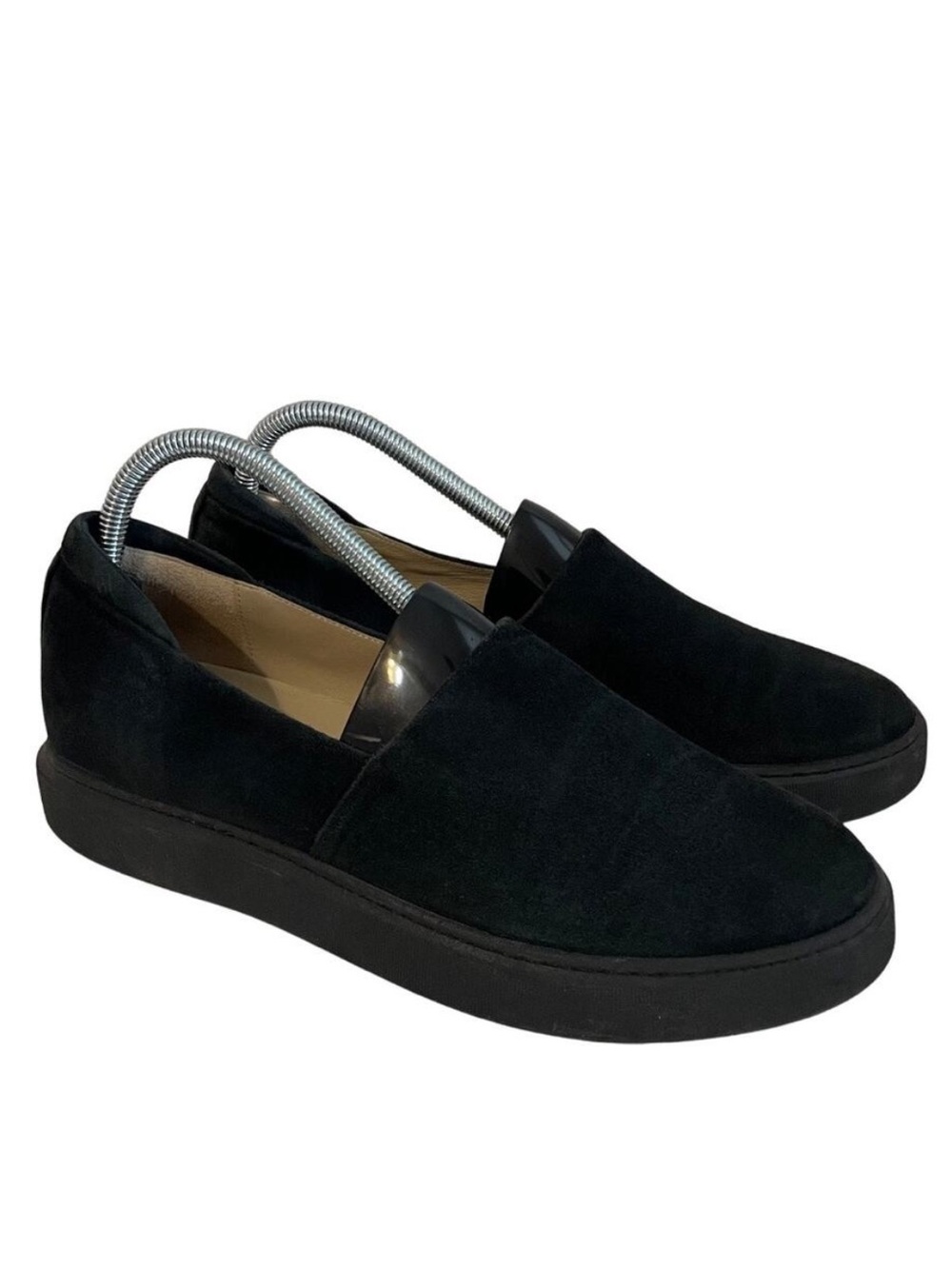Theory Suede Platform Slip On Sneakers Round Toe Women’s Size 10 All Black